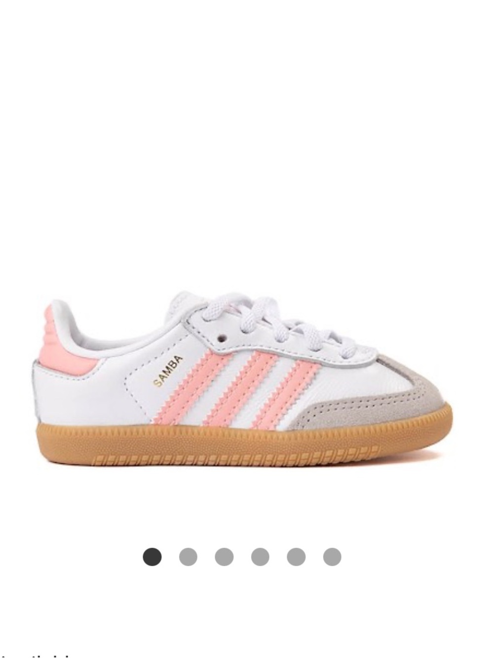 adidas Kids Samba Sneaker - White, Pink & Gum